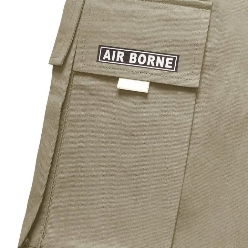 Khaki Street Style Men's Cargo Pants w/Letter Grap - Picture 5 of 6